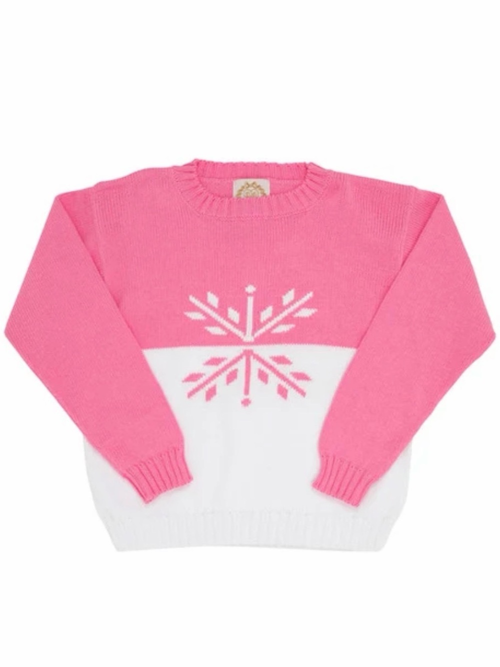 TBBC Isabelle's Intarsia Sweater Hamptons Hot Pink With White Snowflake